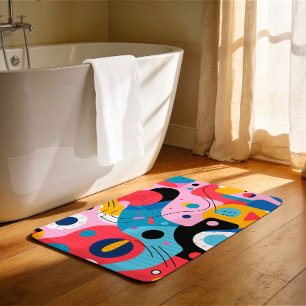 Tapis De Bain Couleurs vives formes fantaisistes géométrie moder