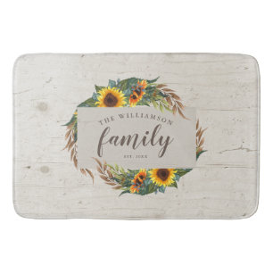 Tapis De Bain Country Sunflower Nom de famille Russe Wood