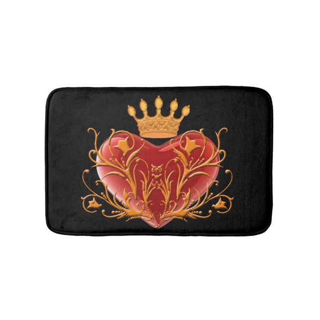 Tapis De Bain Couronne Filigree Bain de coeur Mat (Devant)