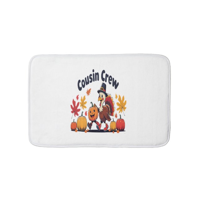 Tapis De Bain Cousin Crew Thanksgiving Citrouille (Devant)