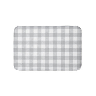 Tapis De Bain Couverture Checkered de motif de plaid gris de