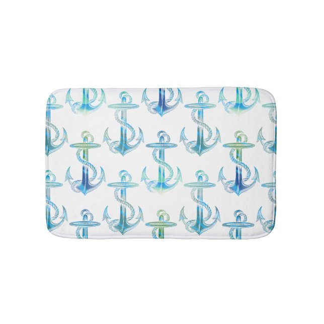 Tapis De Bain Couverture de Bath de vert bleu d'Ancre (Devant)