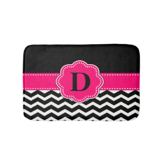 Tapis De Bain Couverture noire de Chevron de roses indien