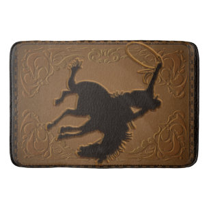 Tapis De Bain Cowboy de Leather Western Wild West Rustic