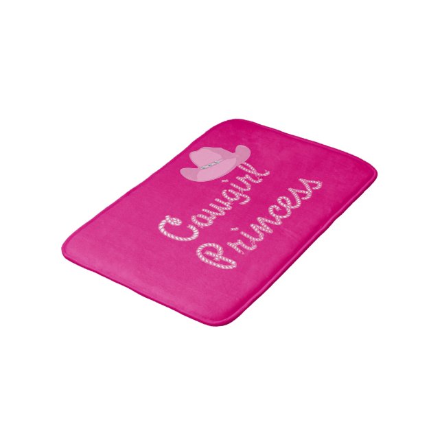 Tapis De Bain Cowgirl Princess Casquette rose Mat (Angle)