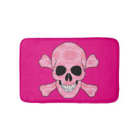 Crâne De Camouflage Rose Et Mat De Bain Crossbones