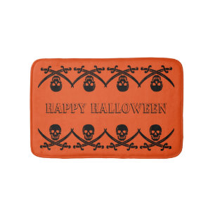 Tapis De Bain Crâne d'Halloween customisé personnalisé