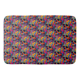 Tapis De Bain Crâne psychédélique dynamique