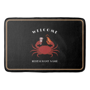 Tapis De Bain Crâne simple crevette fruits de mer Nom du logo du