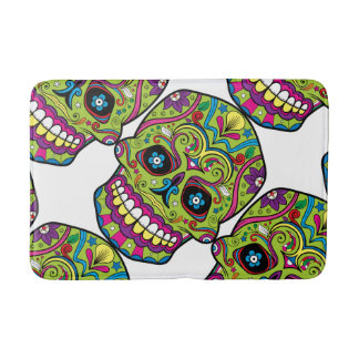 Tapis De Bain Crâne vert de Jour des morts