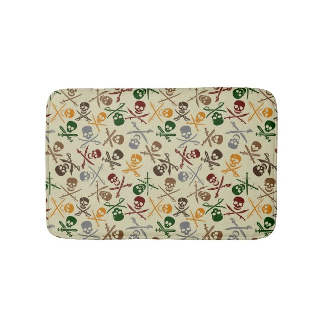 Tapis De Bain Crânes de pirate avec les épées croisées (Devant)