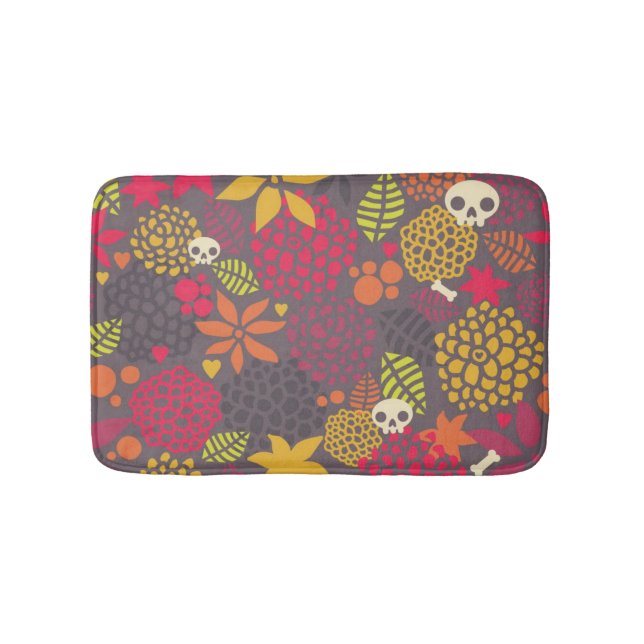 Tapis De Bain Crânes et fleurs (Devant)