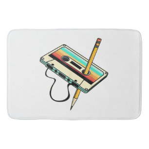 Tapis De Bain Crayon de bande cassette des années 80 Lancer Rétr