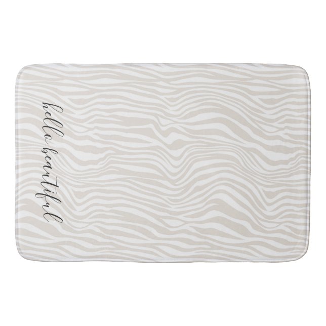 Tapis De Bain Crème Zebra Imprimer personnalisée (Devant)