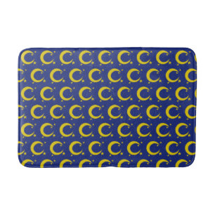 Tapis De Bain Crescent Jaune Lune Bleu Nuit Sky Star Astronomie