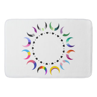 Tapis De Bain Crescent Pride Lunes et Coeurs Noirs