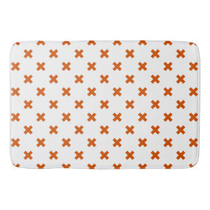 Tapis De Bain Crochets orange sur blanc
