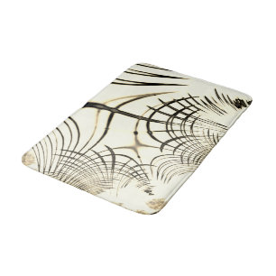 Tapis De Bain Croisé brun écrou ou kaki courbe traces beige