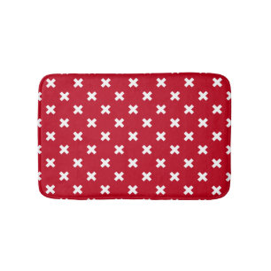 Tapis De Bain Croix blanche sur le rouge