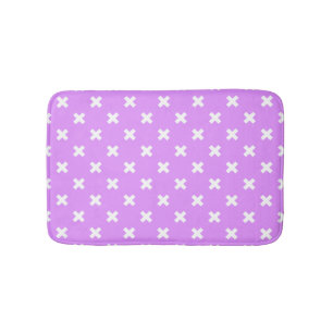 Tapis De Bain Croix blanches sur lilas