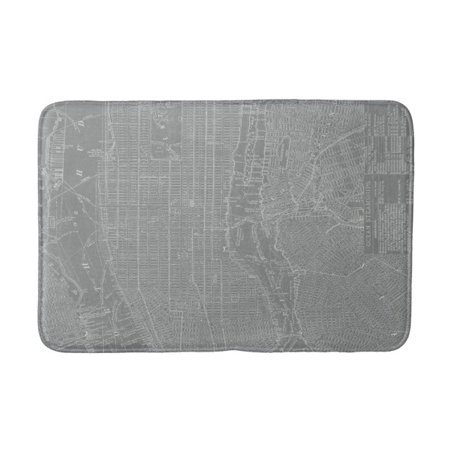 Tapis De Bain Croquis de la carte de New York (Devant)