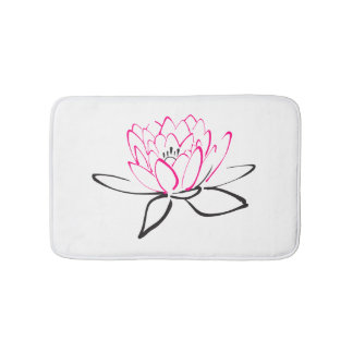 Tapis De Bain Croquis d'une fleur de lotus