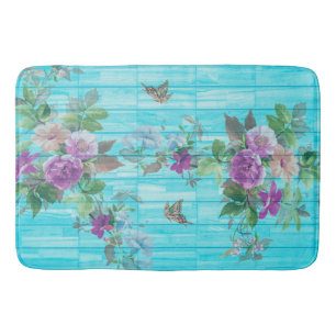 Tapis De Bain Cru de turquoise