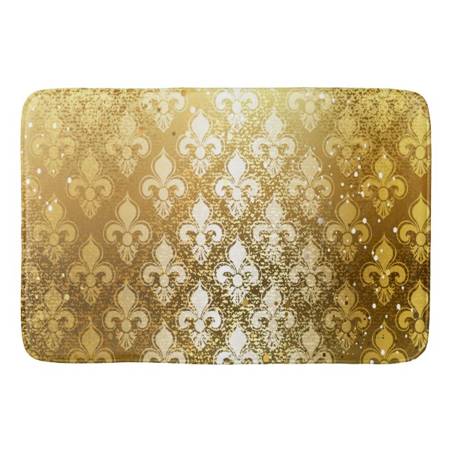 Tapis De Bain Cru, or, fleur de lis, antiquité, cru, chic, (Devant)