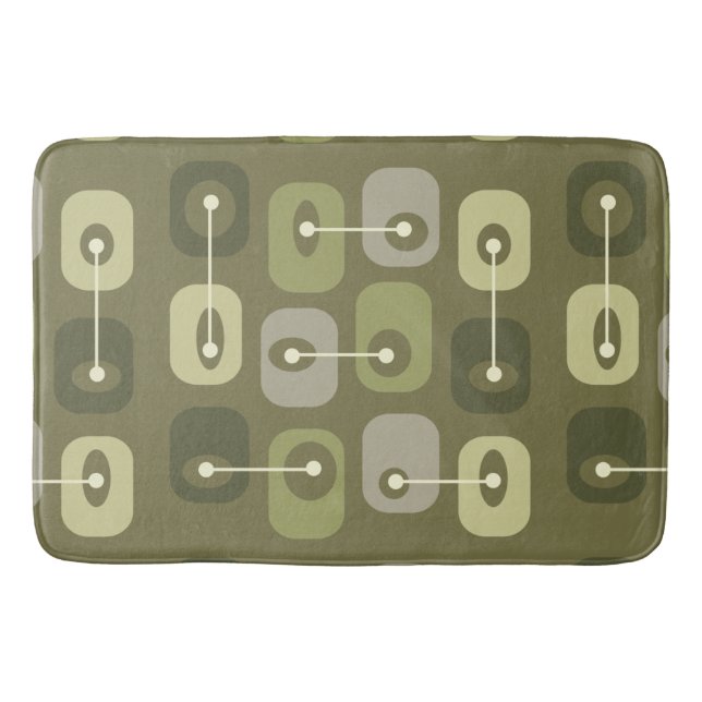Tapis De Bain Cubes de Squishy Abstraits Vert olive (Devant)