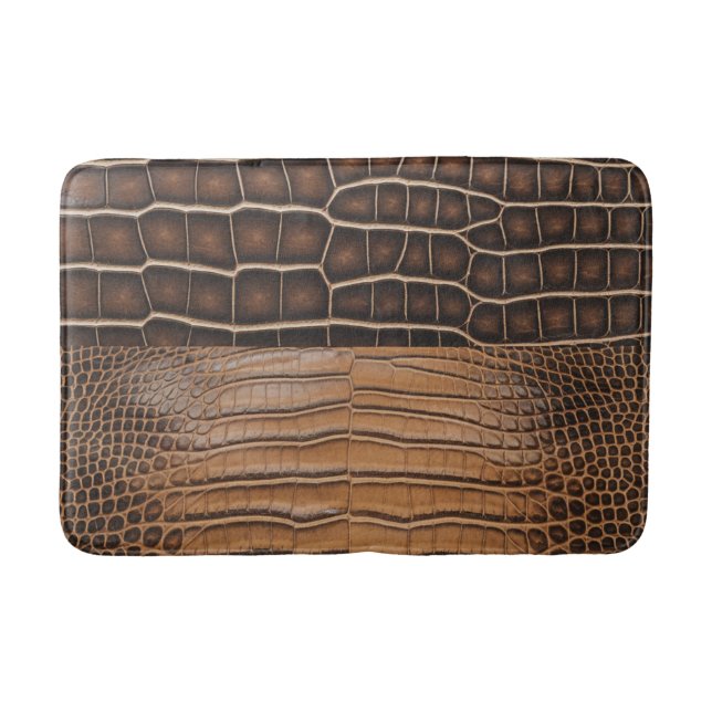 Tapis De Bain Cuir Brown Faux Alligator (Devant)