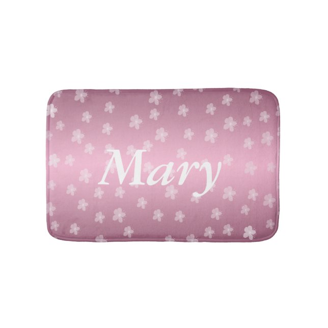 Tapis De Bain Cuisine florale rose et personnalisée (Devant)