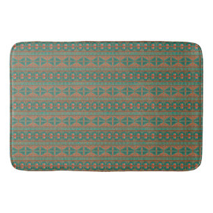 Tapis De Bain Cuivre du sud-ouest Turquoise Motif géométrique Gr