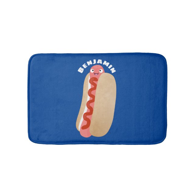 Tapis De Bain Curieux hot dog Weiner dessin animé (Devant)