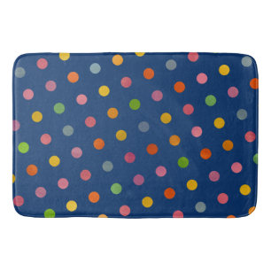 Tapis De Bain Cute Amusant Moderne Marine Bleu Multicolore Pois