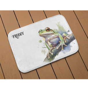 Tapis De Bain Cute Aquarelle Arbre Frog, personnalisé