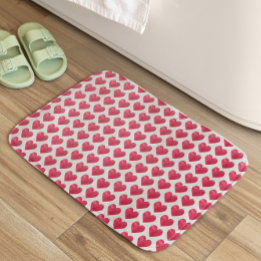 Tapis De Bain Cute Aquarelle Coeurs Simple Valentines Motif