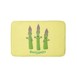 Tapis De Bain Cute asperges chantant un trio végétal dessin anim