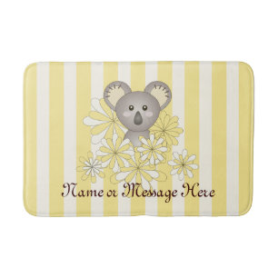 Tapis De Bain Cute Baby Koala Animal Yellow Nursery Enfants