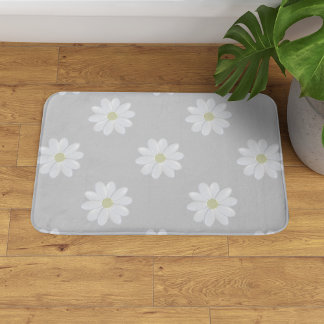 Tapis De Bain Cute Blanc Fleur Motif Gris Bain Mat