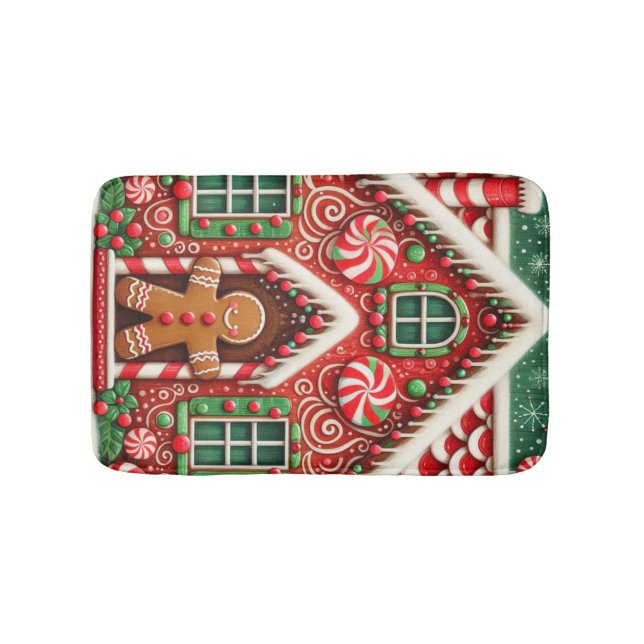 Tapis De Bain Cute, blonde, pain d'épice homme & maison (Devant)