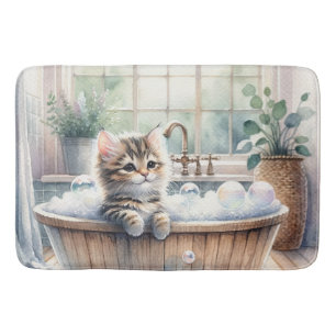 Tapis De Bain Cute Bubbly Kitten Temps de bain