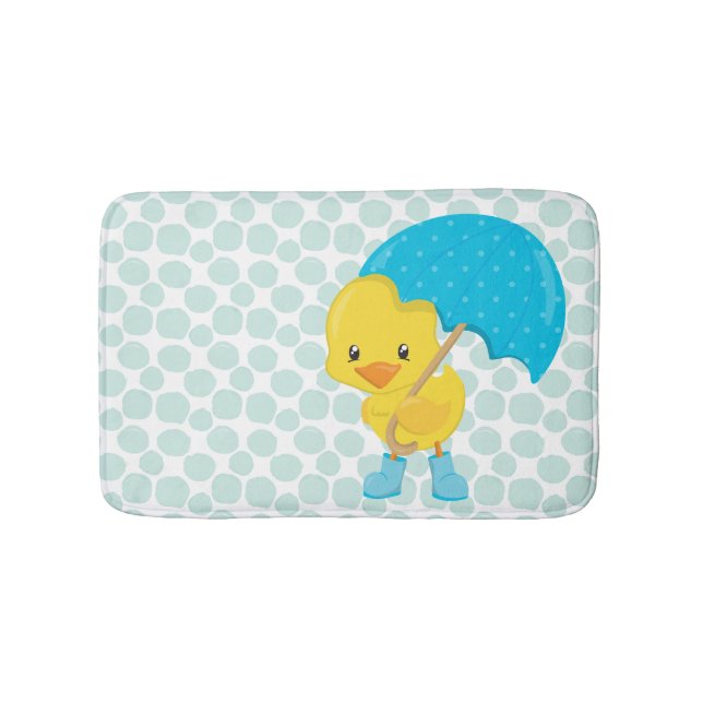 Tapis De Bain Cute Caoutchouc sur Pois bleus (Devant)