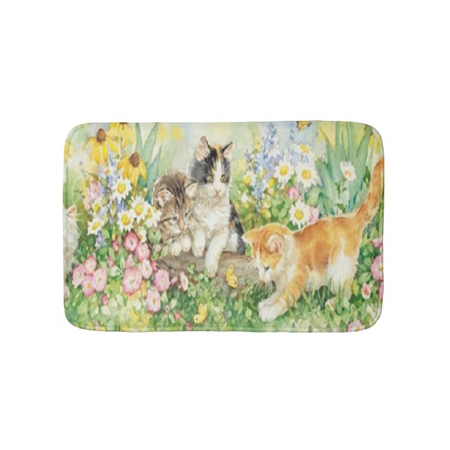 Tapis De Bain Cute chatons Salle de bain Mat (Devant)