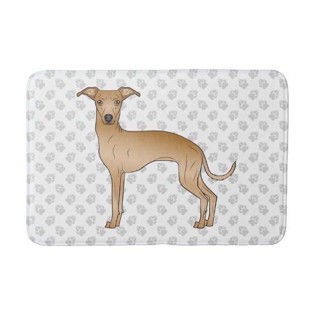 Tapis De Bain Cute Chien Grise Italien Faune Avec Motif Paw (Devant)