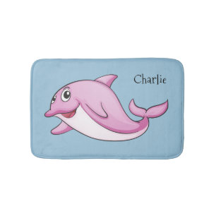 Tapis De Bain Cute dauphin nom personnalisé mat bain