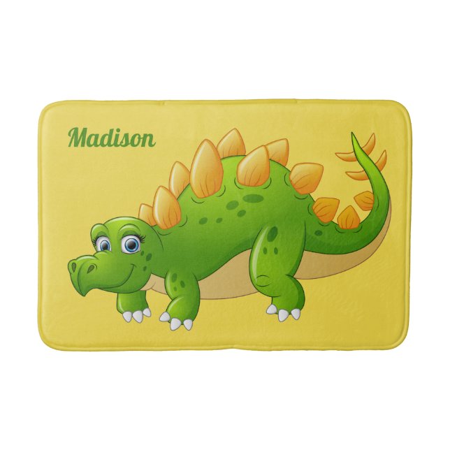 Tapis De Bain Cute Dinosaur nom personnalisé & nattes de bain co (Devant)