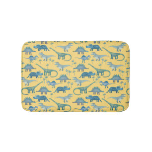 Tapis De Bain Cute Dinosaure préhistorique Motif Jaune
