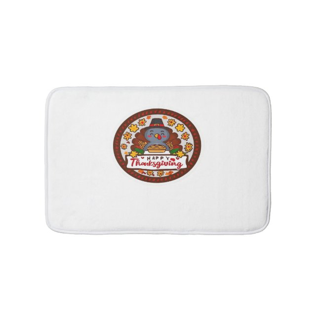 Tapis De Bain Cute Kawaii Turquie - Bon thanksgiving classique T (Devant)