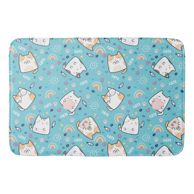 Tapis De Bain Cute Kitty Chats Motif Whimsical (Devant)