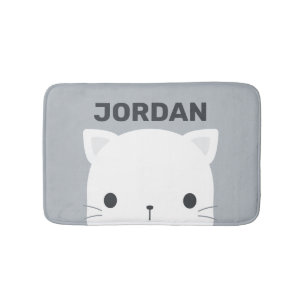 Tapis De Bain Cute Little Cat avec nom personnalisé
